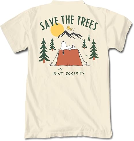 Snoopy White Save the Trees Graphic T-Shirt