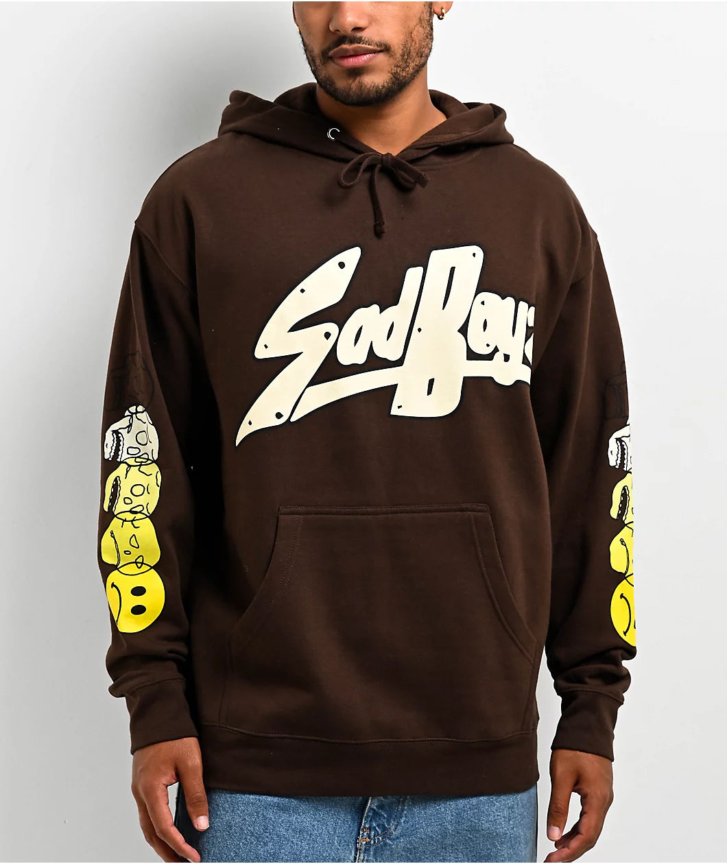 Brown Sad Boyz Streetwear Hoodie